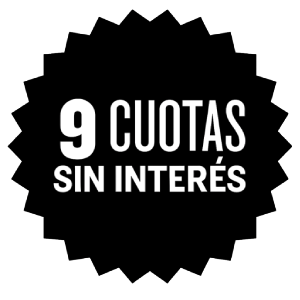 9 Cuotas sin interés 9 Cuotas sin interés